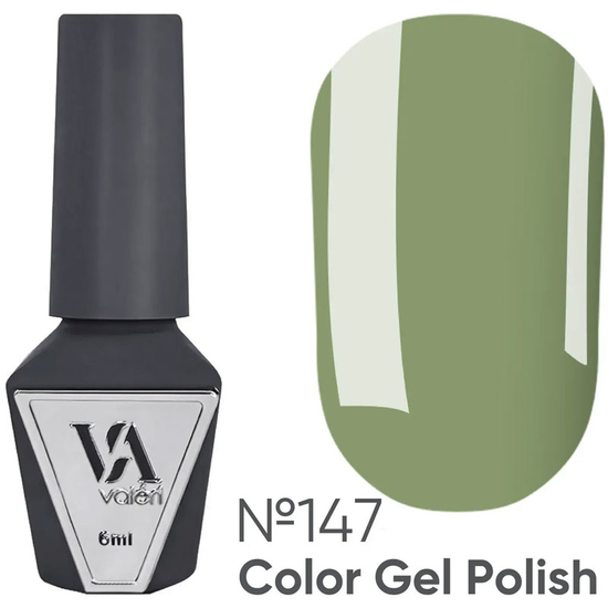 Гель-лак Valeri №147 (сіро-оливковий, емаль), 6 мл