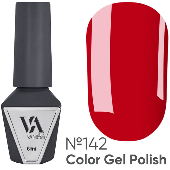 Гель-лак Valeri №142 (темно-червоний, емаль), 6 мл