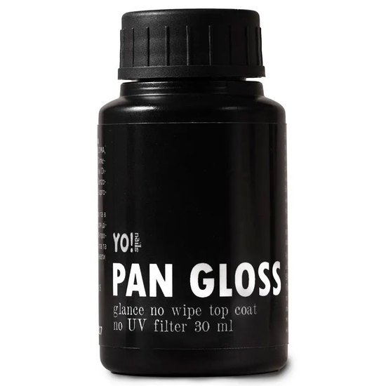 Екстремально глянсовий топ для вирівнювання Yo!Nails PAN GLOSS без липкого шару 30 мл, Об`єм: 30 мл
