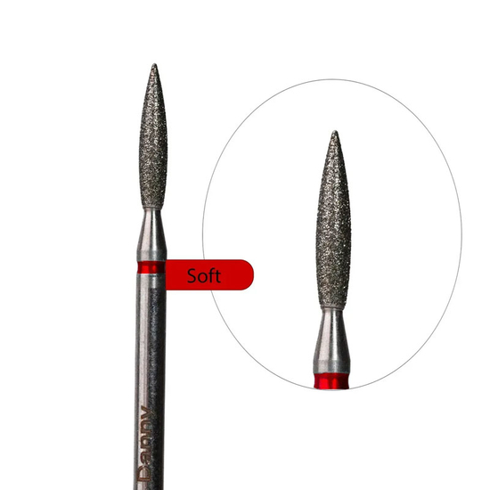 Фреза алмазная DANNY №16 пламя с красной насечкой 023R (удлиненная)2