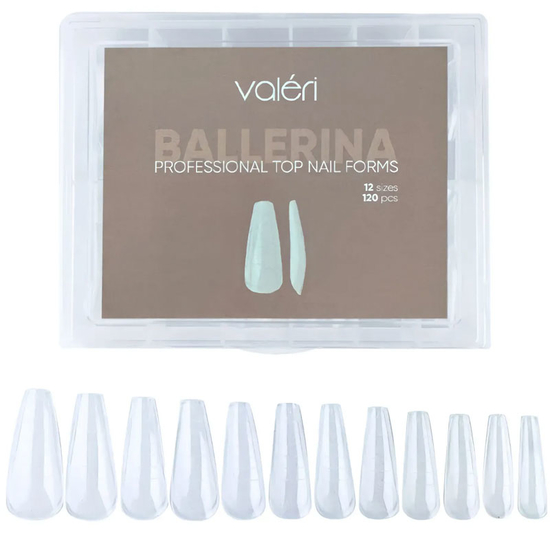 Верхні форми для нарощування Valeri Top Nail Forms Ballerina 120 шт, Розмір: Ballerina