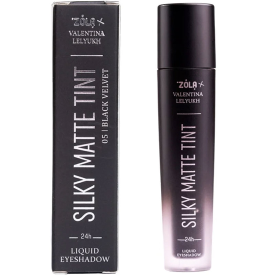 Рідкі тіні для повік ZOLA x Valentina Lelyukh Silky Matte Tint 05 Black Velvet, Колір: 05