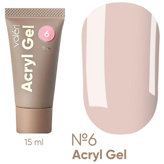 Акрил-гель Valeri Acryl Gel №06 Розово-персиковый 15 мл, Объем: -15 мл, Цвет: 06