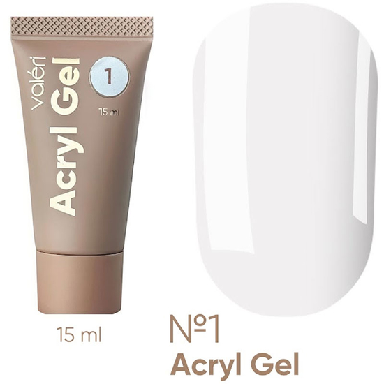 Акрил-гель Valeri Acryl Gel №01 Белый 15 мл, Объем: -15 мл, Цвет: 01