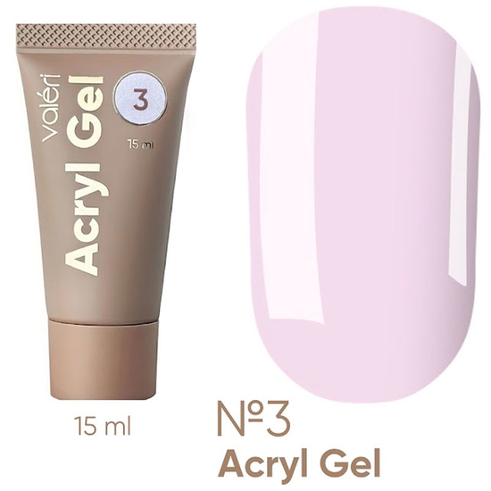 Акрил-гель Valeri Acryl Gel №03 Бело-розовый 15 мл, Объем: -15 мл, Цвет: 03