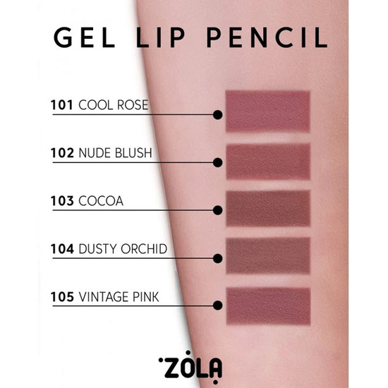 Гелевий олівець для губ ZOLA Dusty Orchid 104, Колір: 1043