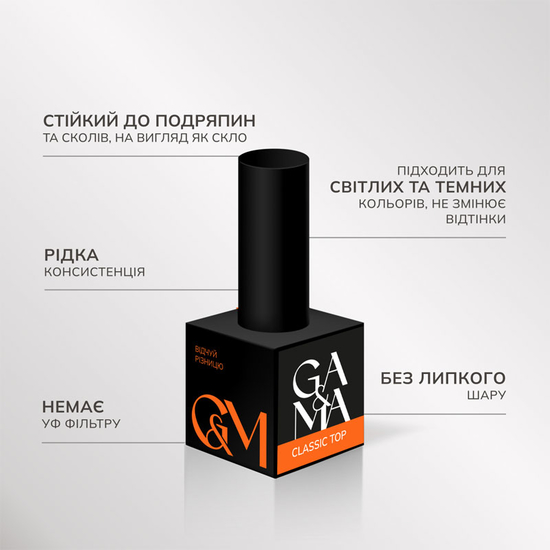 Топ для гель-лаку без ЛШ без УФ фільтрів GaMa Classic top 30 мл2