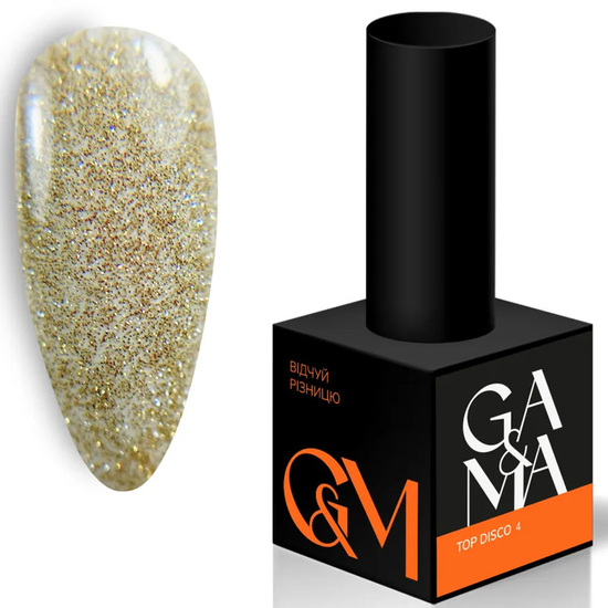 Топ для гель-лака без ЛС GaMa Top Disco SHINE 004 10 мл, Объем: 10 мл, Цвет: 004
