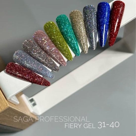 ЗНИЖКА!Гель-лак світловідбиваючий SAGA Fiery Gel №38, 9 мл, Колір: 382