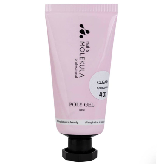 Полігель Molekula Poly Gel №01 Clear прозорий 30 мл, Колір: Clear