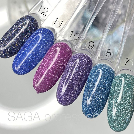 ЗНИЖКА!Гель-лак світловідбиваючий SAGA Fiery Gel №08, 9 мл2