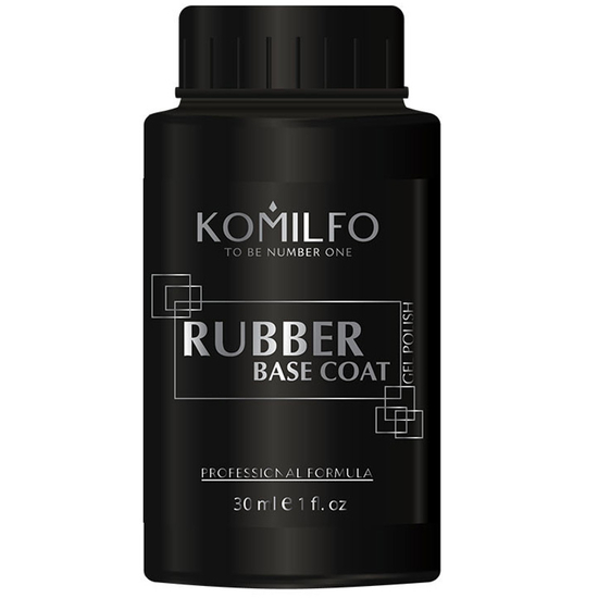 База Komilfo Rubber Base Coat - каучукова база для гель-лаку, 30 мл (без пензлика), Об`єм: 30 мл бочонок