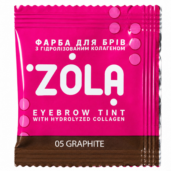 Краска для бровей с коллагеном ZOLA Eyebrow Tint With Collagen 05 Graphite в саше+окислитель, 5 мл, Объем: 5 мл, Цвет: 05 Graphite