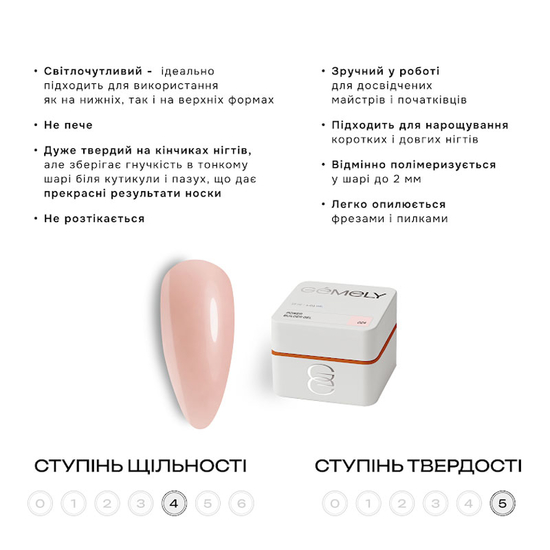 Гель для зміцнення та нарощування GÉMELY ex GA&MA Power Builder gel 024 15 мл, Объем: -15 мл, Цвет: 0245