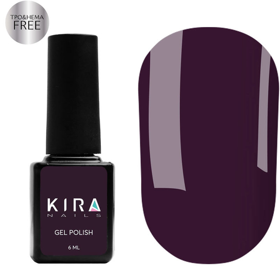 Гель-лак Kira Nails №153 (темный баклажан, эмаль), 6 мл