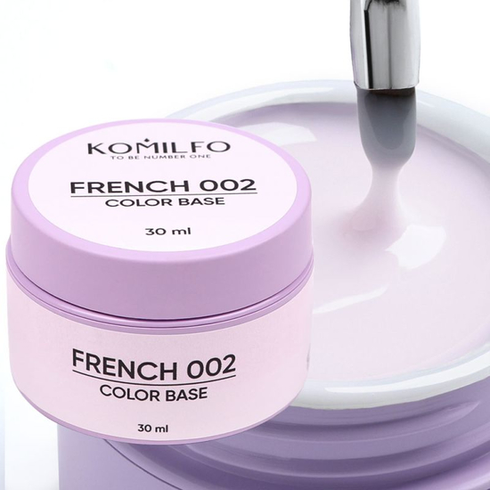 Френч база Komilfo Color Base French 002 HEMA/TPO free 30 мл (гель-банка), Объем: 30 мл (банка), Цвет: 002
