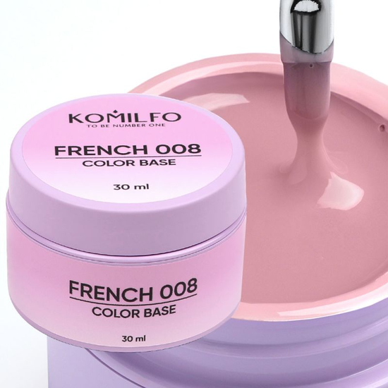 Френч база Komilfo Color Base French 008 HEMA/TPO free 30 мл (гель-банка), Объем: 30 мл (банка), Цвет: 008