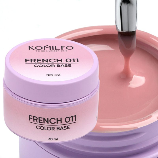 Френч база Komilfo Color Base French 011 HEMA/TPO free 30 мл (гель-банка), Объем: 30 мл (банка), Цвет: 011