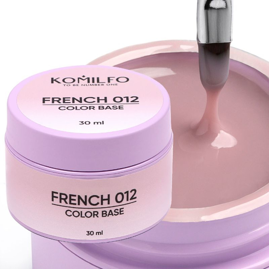Френч база Komilfo Color Base French 012 HEMA/TPO free 30 мл (гель-банка), Объем: 30 мл (банка), Цвет: 012