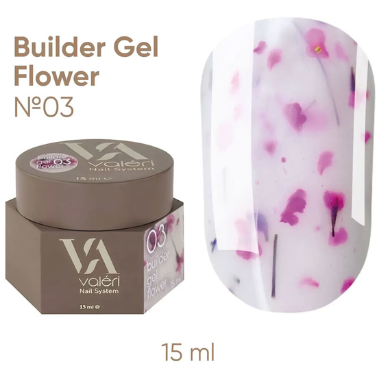 Гель для наращивания Valeri Builder Gel Flower №03 15 мл, Цвет: 03
