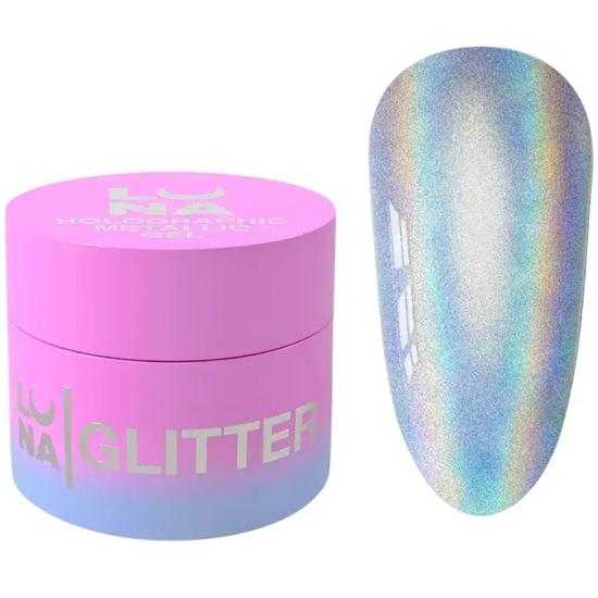 Гель-фарба для нігтів LUNA Holographic Metallic Gel голографічна 5 мл
