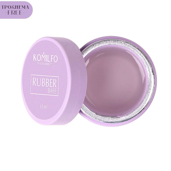 Каучуковая база для гель-лака Komilfo Rubber Base Coat HEMA/TPO free 15 мл (гель-банка), Объем: 15 мл (банка)